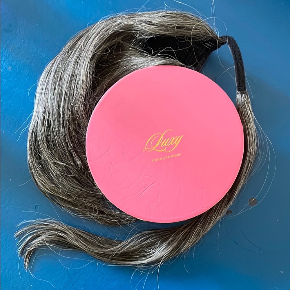 Luxy Gray Sleek Straight 16” Ponytail Hair Extension